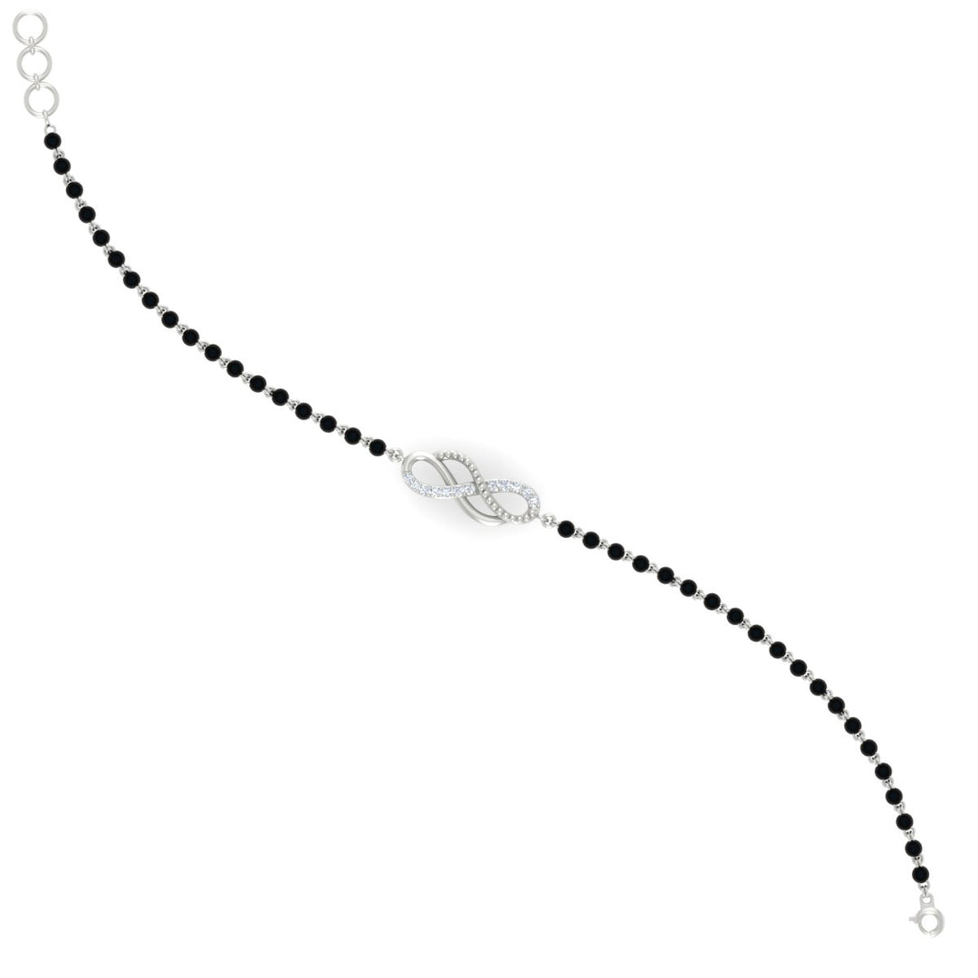 Double Infinity Mens Diamond Mangalsutra Bracelet