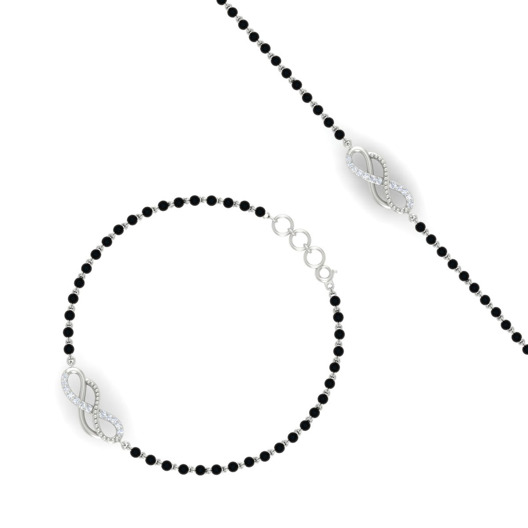 Double Infinity Mens Diamond Mangalsutra Bracelet