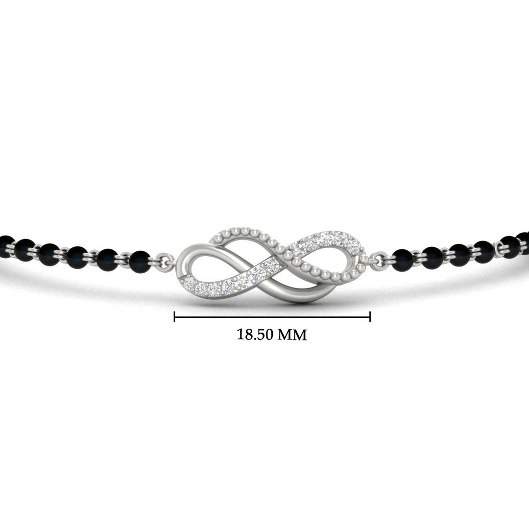 Double Infinity Mens Diamond Mangalsutra Bracelet