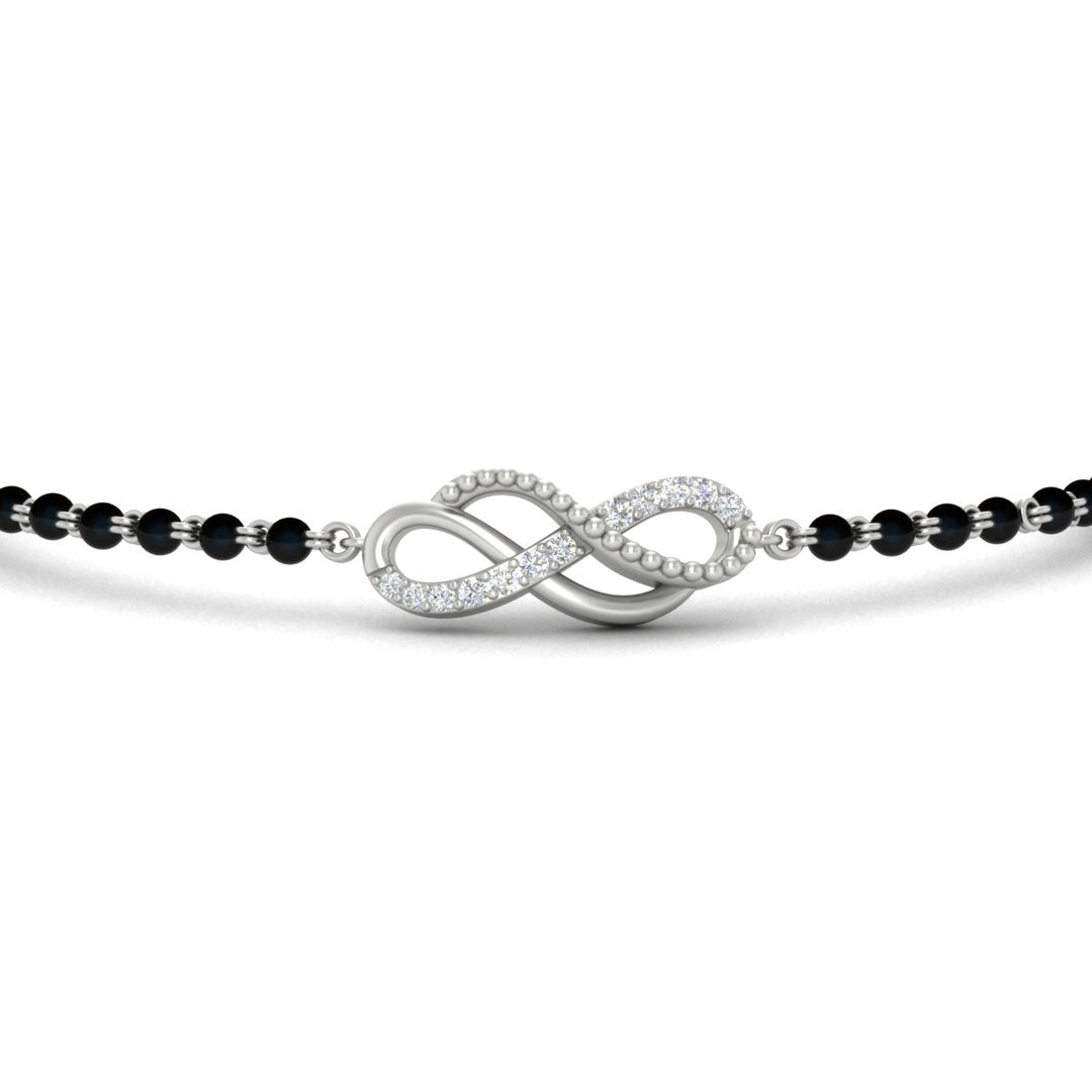 Double Infinity Mens Diamond Mangalsutra Bracelet