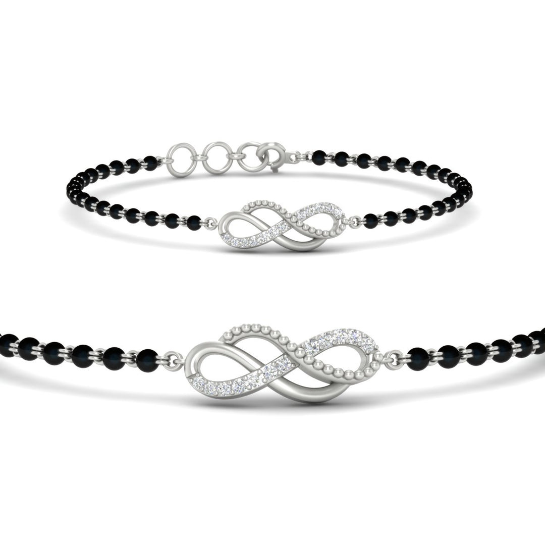 Double Infinity Mens Diamond Mangalsutra Bracelet