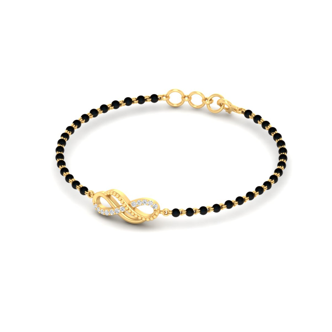 Double Infinity Mens Diamond Mangalsutra Bracelet