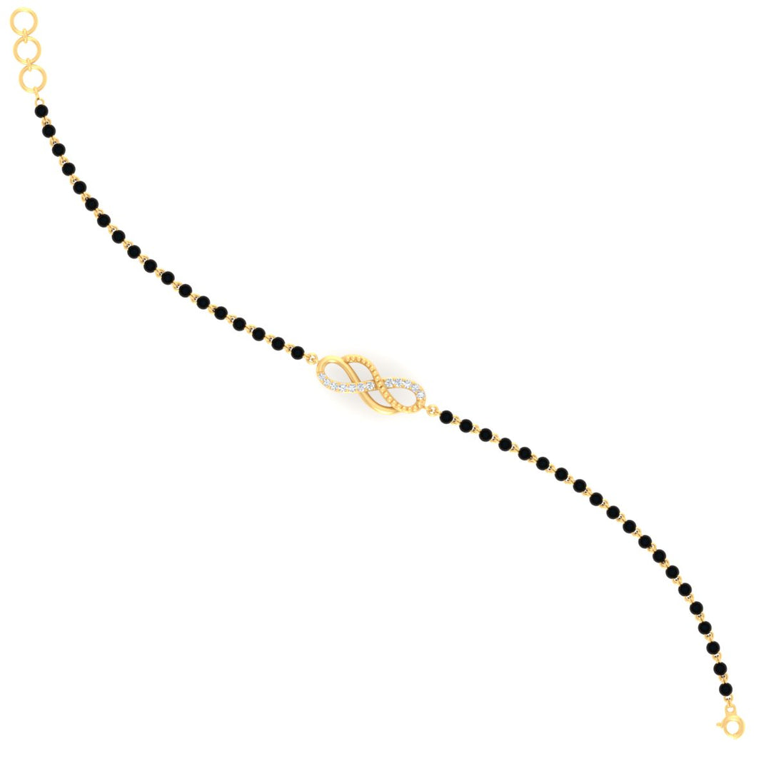 Double Infinity Mens Diamond Mangalsutra Bracelet