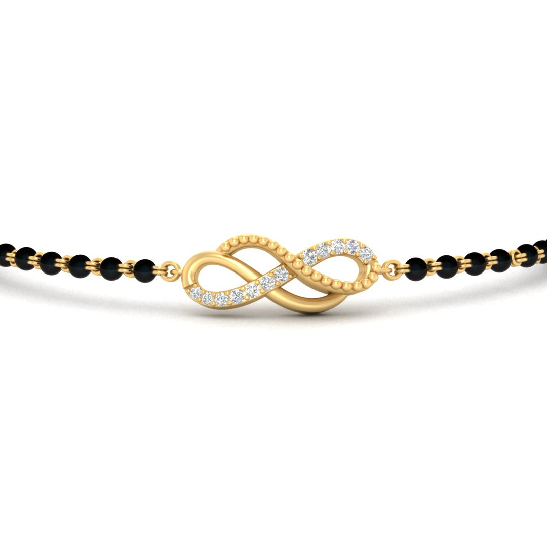 Double Infinity Mens Diamond Mangalsutra Bracelet