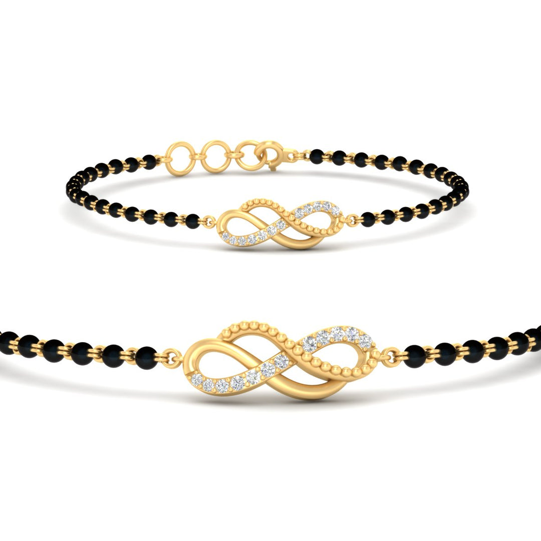 Double Infinity Mens Diamond Mangalsutra Bracelet
