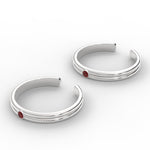 Load image into Gallery viewer, double-line-ruby-toe-rings-in-sterlingsilver-mgs11433grudrangle2-nl-wg