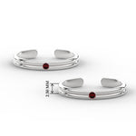 Load image into Gallery viewer, double-line-ruby-toe-rings-in-sterlingsilver-mgs11433grudrangle3-nl-wg-hw