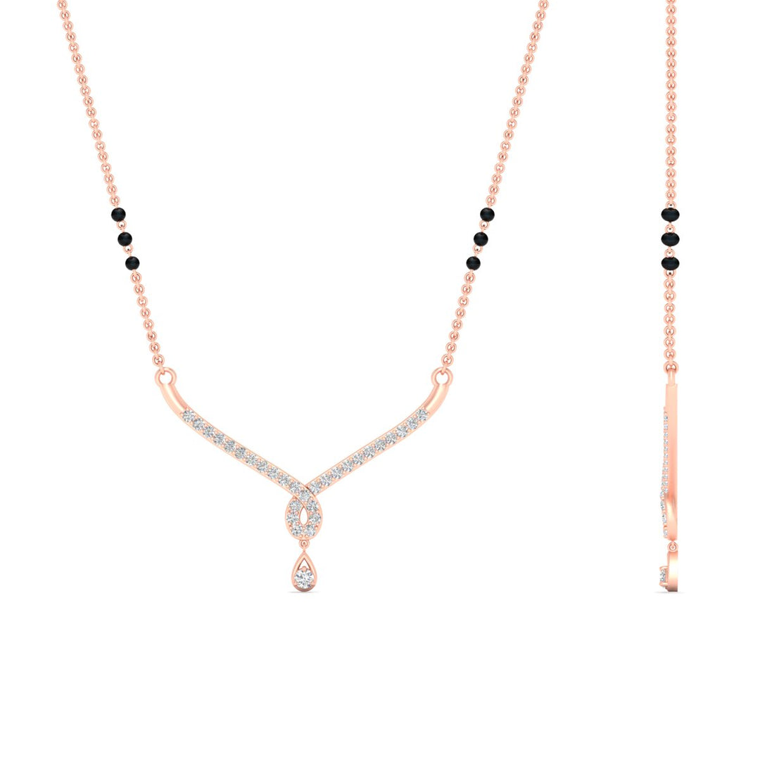 Simple Diamond Pendant Mangalsutra