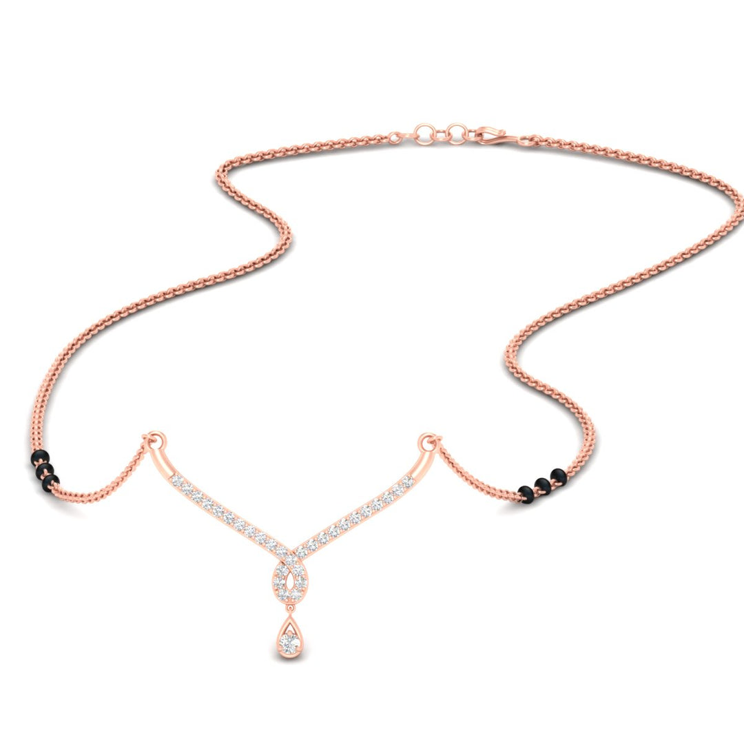 Simple Diamond Pendant Mangalsutra