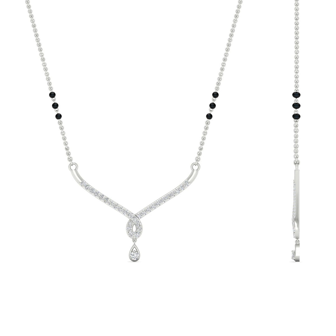 Simple Diamond Pendant Mangalsutra