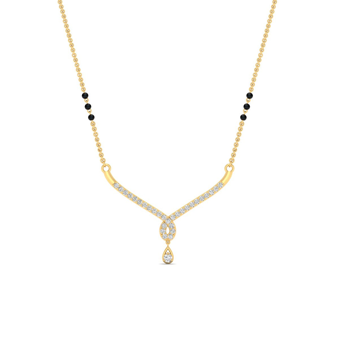 Simple Diamond Pendant Mangalsutra
