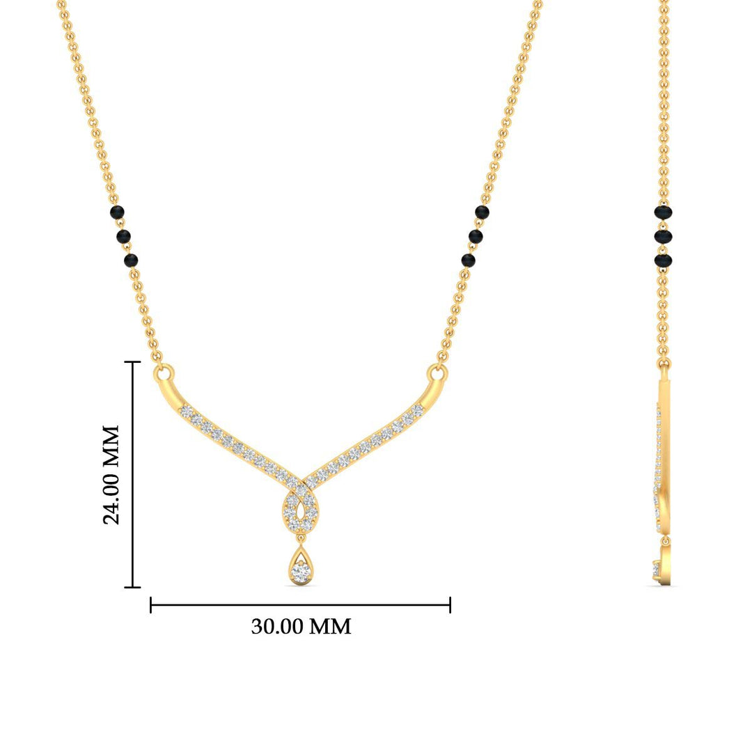 Simple Diamond Pendant Mangalsutra