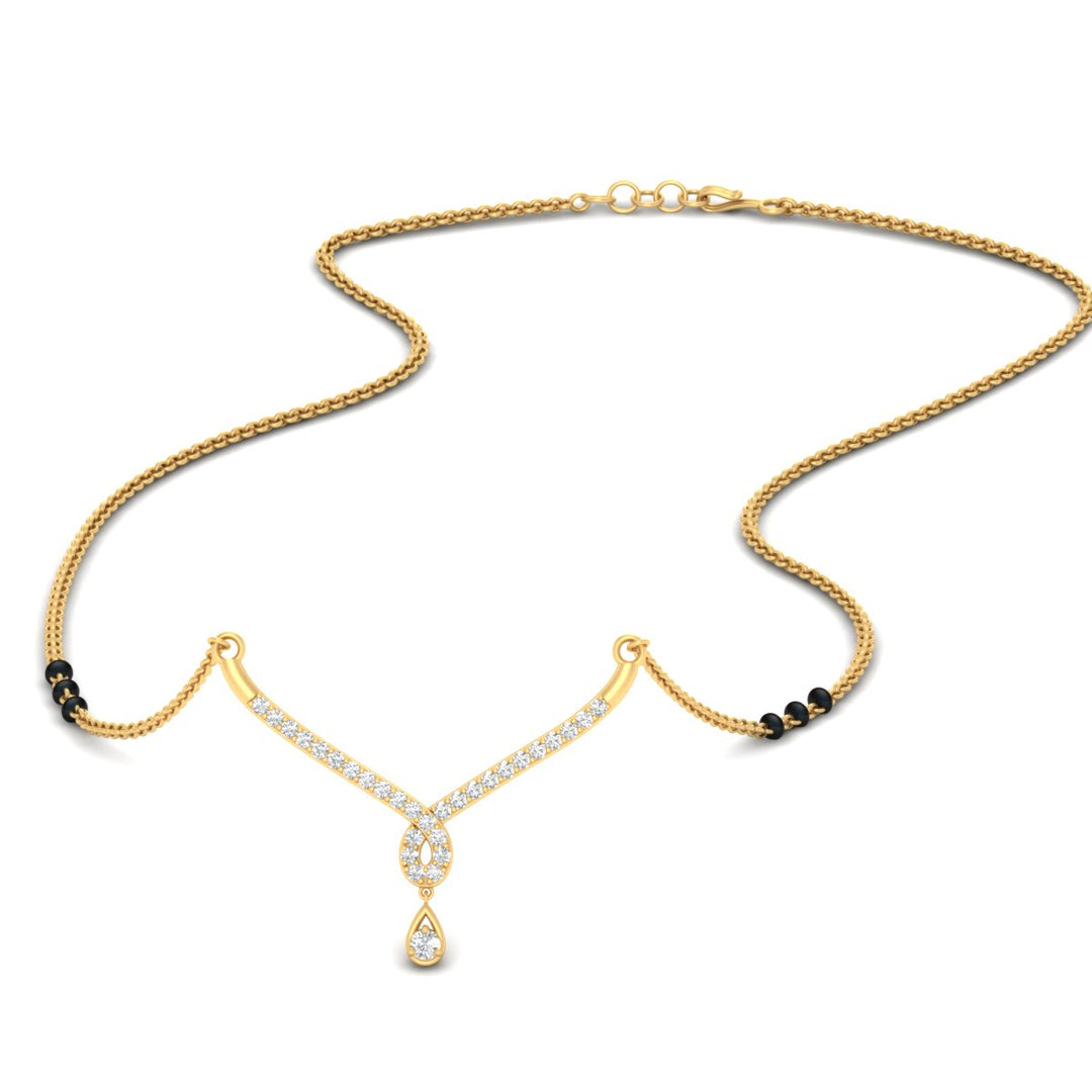 Simple Diamond Pendant Mangalsutra