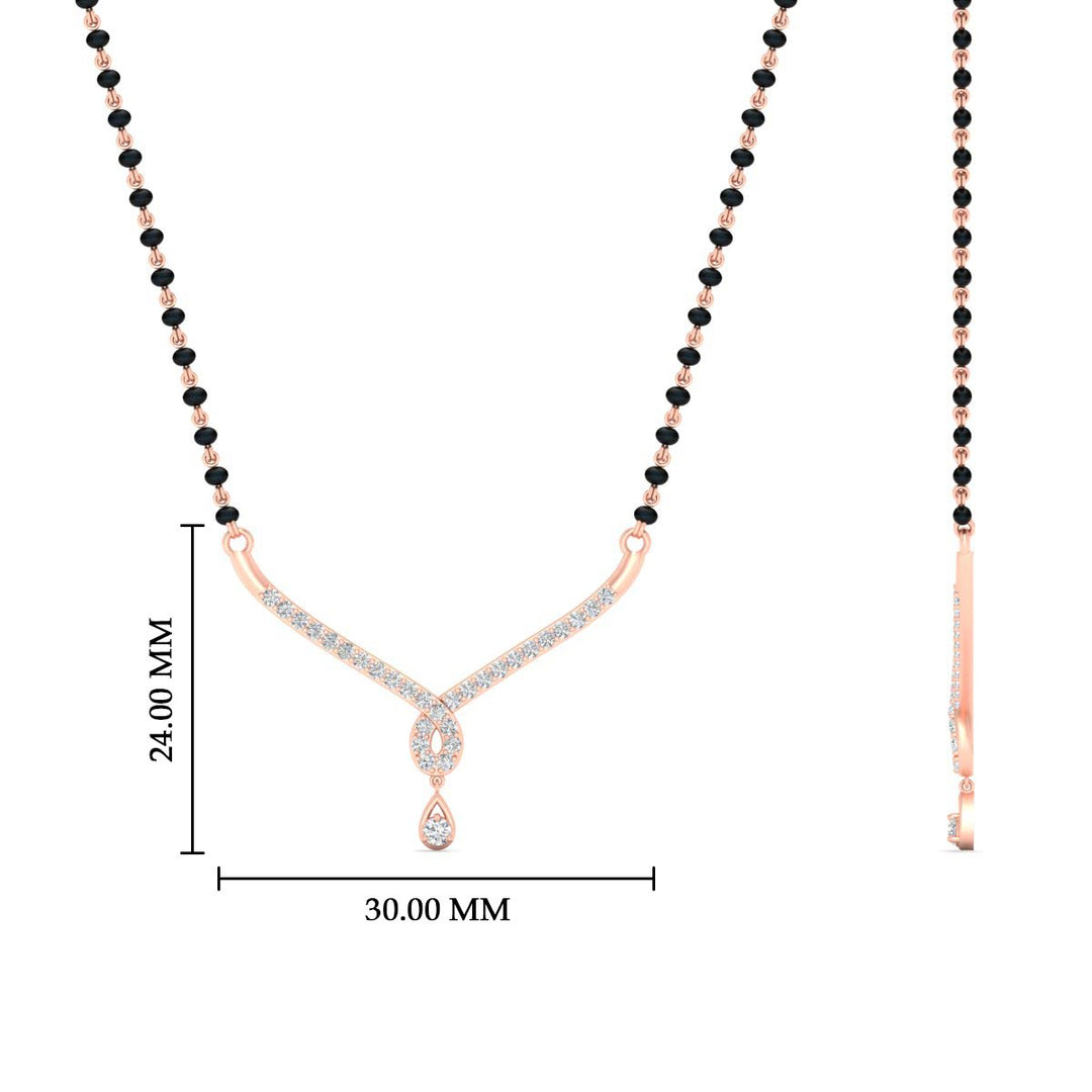 Simple Diamond Pendant Mangalsutra