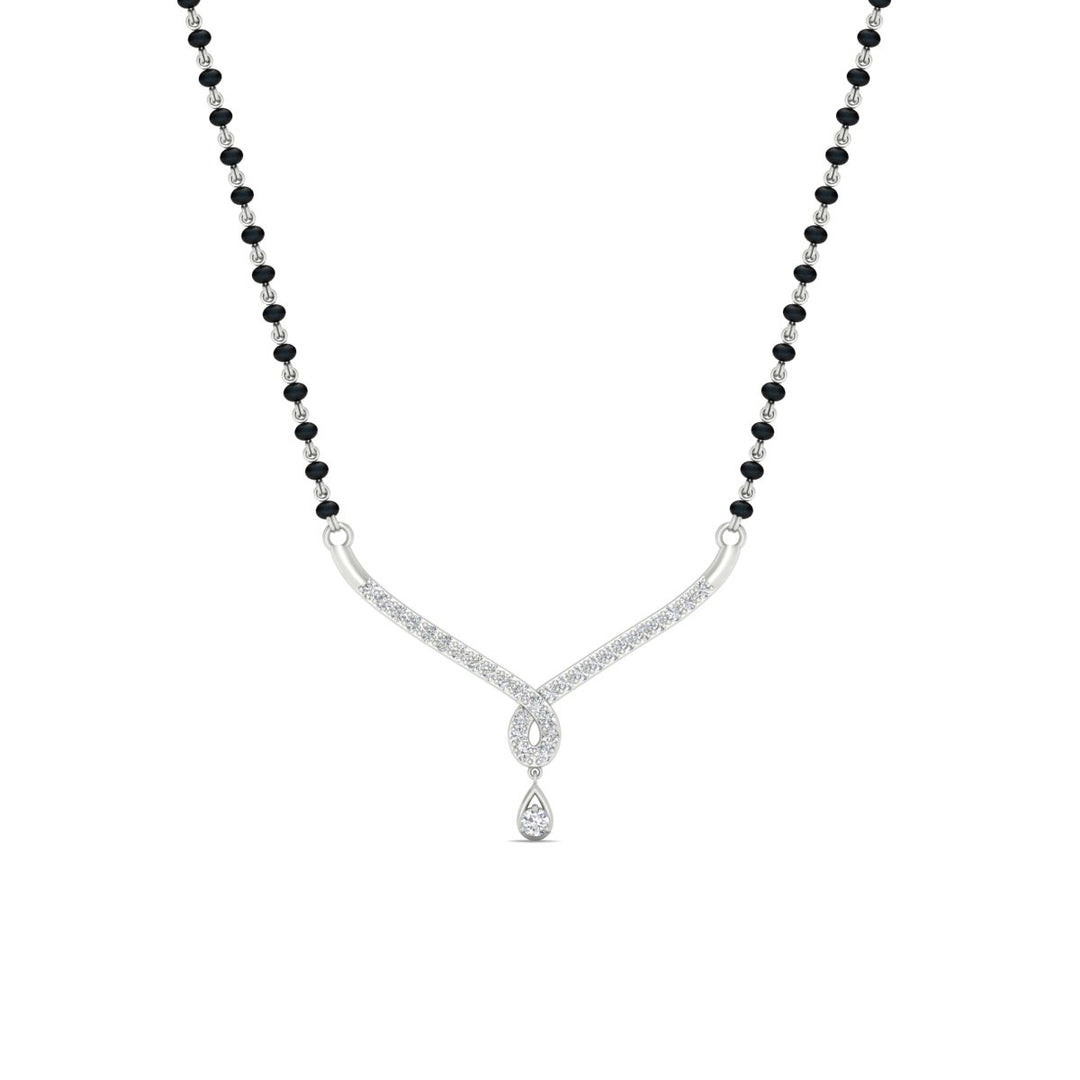 Simple Diamond Pendant Mangalsutra
