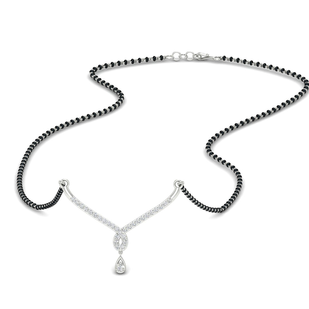 Simple Diamond Pendant Mangalsutra