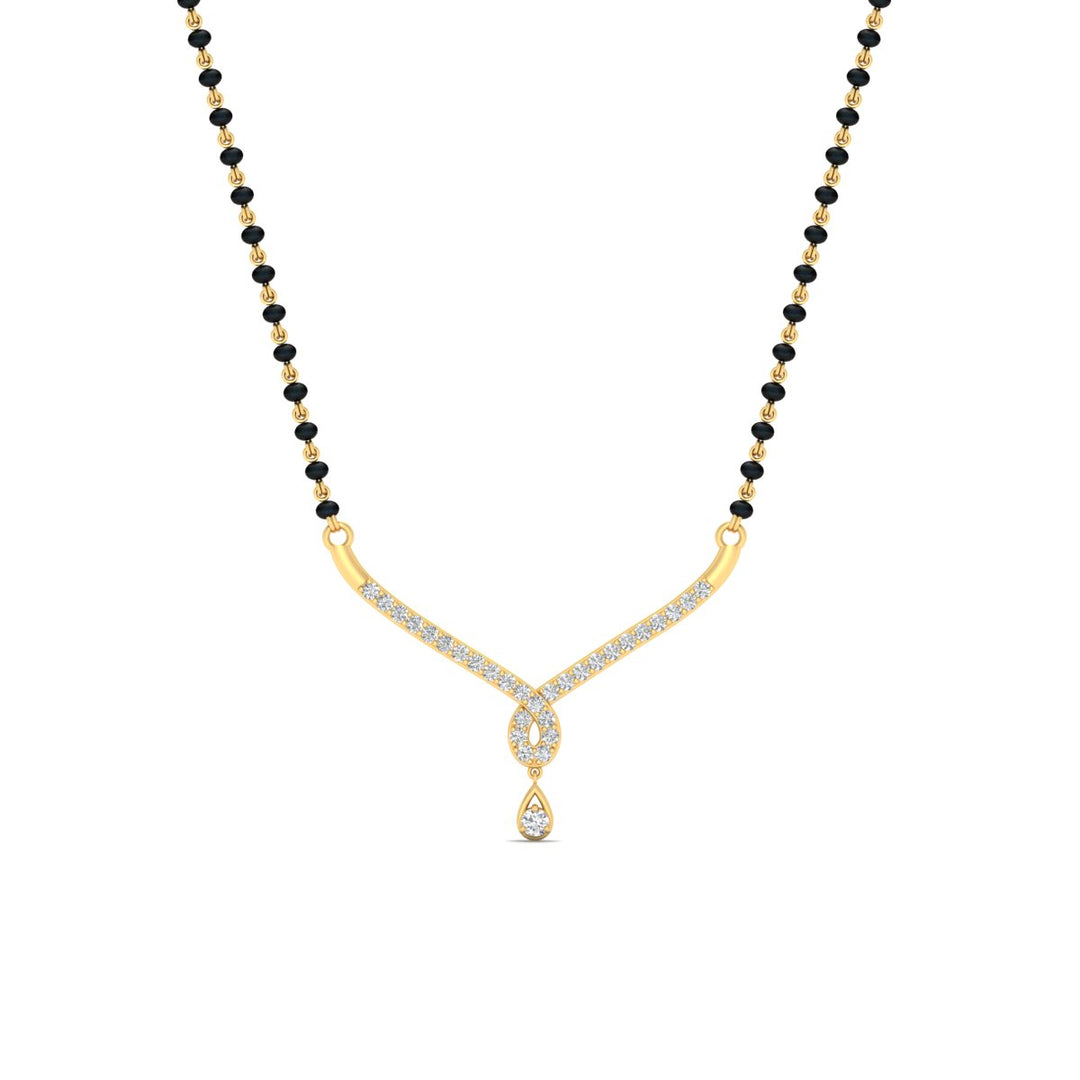 Simple Diamond Pendant Mangalsutra