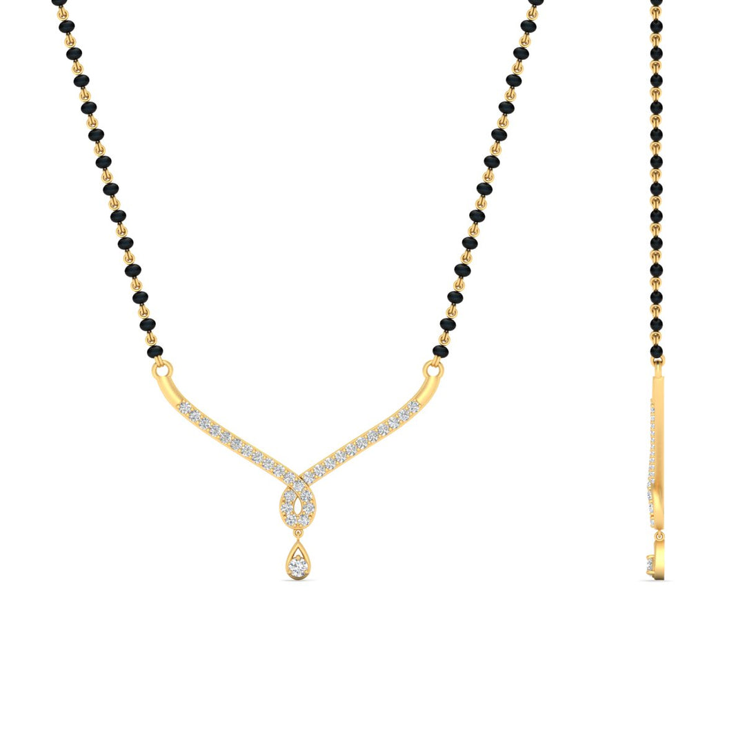 Simple Diamond Pendant Mangalsutra