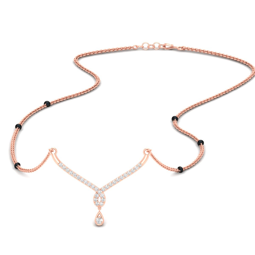 Simple Diamond Pendant Mangalsutra