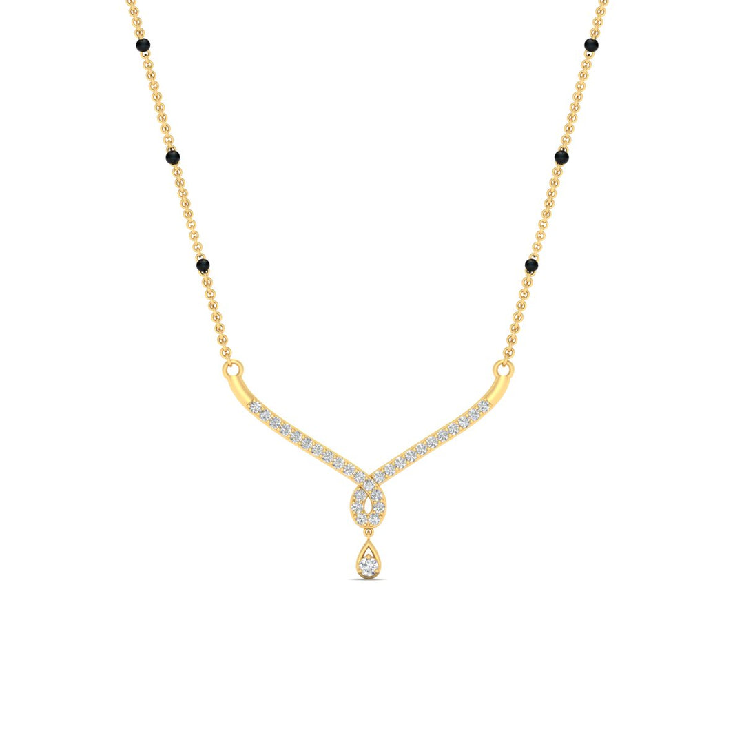 Simple Diamond Pendant Mangalsutra