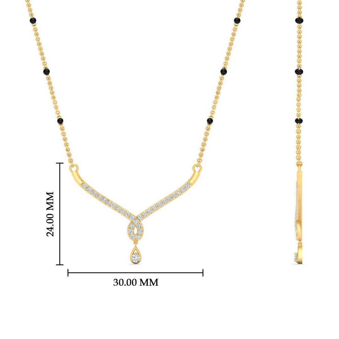 Simple Diamond Pendant Mangalsutra