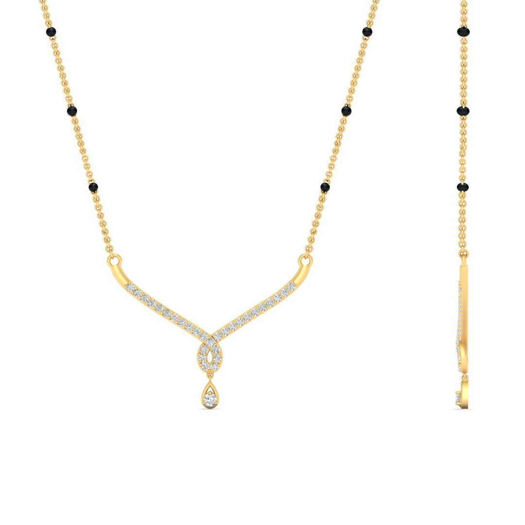 Simple Diamond Pendant Mangalsutra