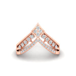 Load image into Gallery viewer, Double Row Crown Chevron Diamond Vanki Ring