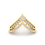Load image into Gallery viewer, Double Row Crown Chevron Diamond Vanki Ring