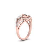 Load image into Gallery viewer, Emerald Cut Halo Cluster Wide Band Ring
