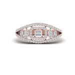 Load image into Gallery viewer, Emerald Cut Halo Cluster Wide Band Ring
