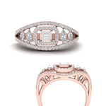 Load image into Gallery viewer, Emerald Cut Halo Cluster Wide Band Ring
