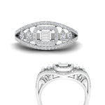 Load image into Gallery viewer, Emerald Cut Halo Cluster Wide Band Ring
