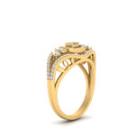Load image into Gallery viewer, Emerald Cut Halo Cluster Wide Band Ring
