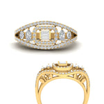 Load image into Gallery viewer, Emerald Cut Halo Cluster Wide Band Ring
