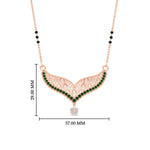 Load image into Gallery viewer, emerald-filigree-tanmaniya-3-black-beads-mangalsutra-in-rose-gold-mgs9027gemgrangle1-nl-rg-hw.jpg?v=1781780099