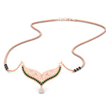Load image into Gallery viewer, emerald-filigree-tanmaniya-3-black-beads-mangalsutra-in-rose-gold-mgs9027gemgrsleep-nl-rg.jpg?v=1781780099