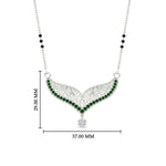 Load image into Gallery viewer, emerald-filigree-tanmaniya-3-black-beads-mangalsutra-in-white-gold-mgs9027gemgrangle1-nl-wg-hw.jpg?v=1781780099