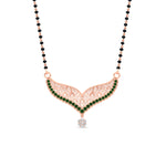Load image into Gallery viewer, emerald-filigree-tanmaniya-mangalsutra-in-rose-gold-mgs9027gemgrangle1-nl-rg.jpg?v=1781779980