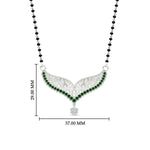 Load image into Gallery viewer, emerald-filigree-tanmaniya-mangalsutra-in-white-gold-mgs9027gemgrangle1-nl-wg-hw.jpg?v=1781779980