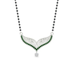 Load image into Gallery viewer, emerald-filigree-tanmaniya-mangalsutra-in-white-gold-mgs9027gemgrangle1-nl-wg.jpg?v=1781779980