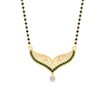 Load image into Gallery viewer, emerald-filigree-tanmaniya-mangalsutra-in-yellow-gold-mgs9027gemgrangle1-nl-yg.jpg?v=1781779980