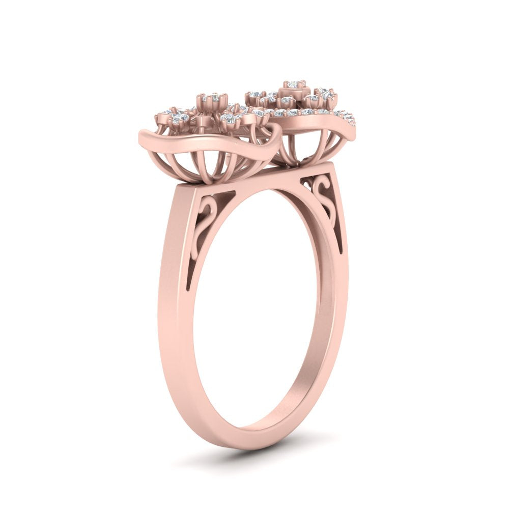 Wide Real Diamond Cocktail Ring