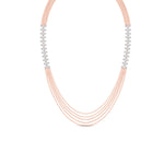 Load image into Gallery viewer, Five Layer Floral Pear And Princess Diamond Neckalce