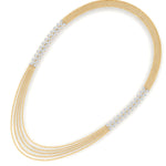 Load image into Gallery viewer, Five Layer Floral Pear And Princess Diamond Neckalce