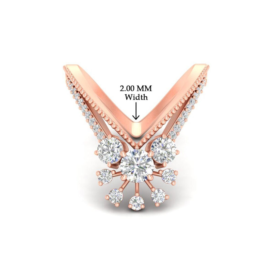 Floral Cluster Round Cut Diamond Vanki Ring