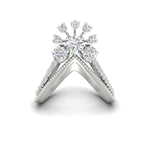 Load image into Gallery viewer, Floral Cluster Round Cut Diamond Vanki Ring