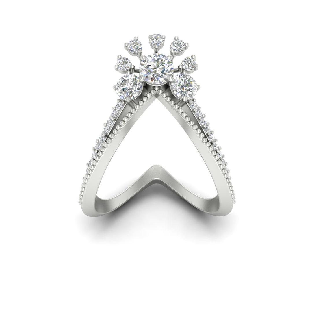 Floral Cluster Round Cut Diamond Vanki Ring