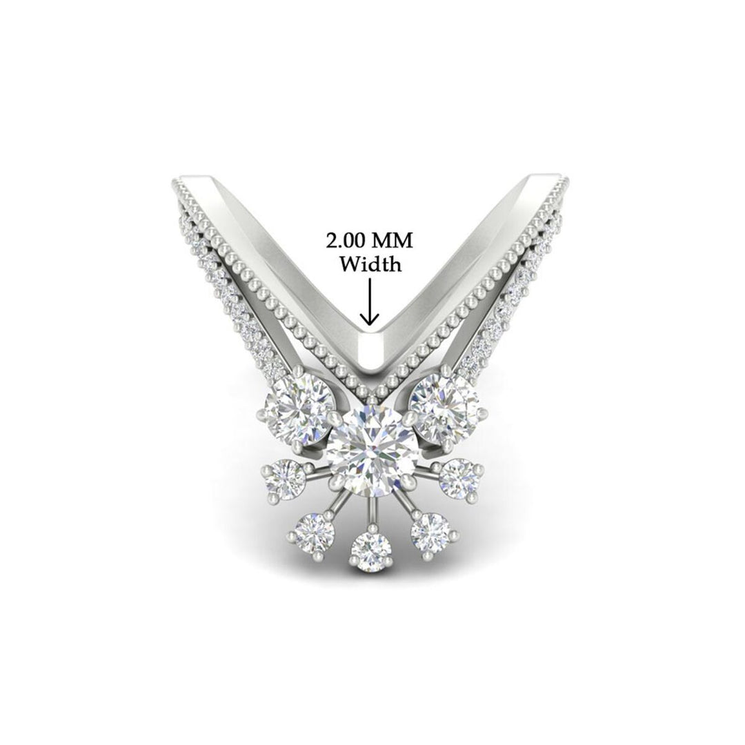 Floral Cluster Round Cut Diamond Vanki Ring
