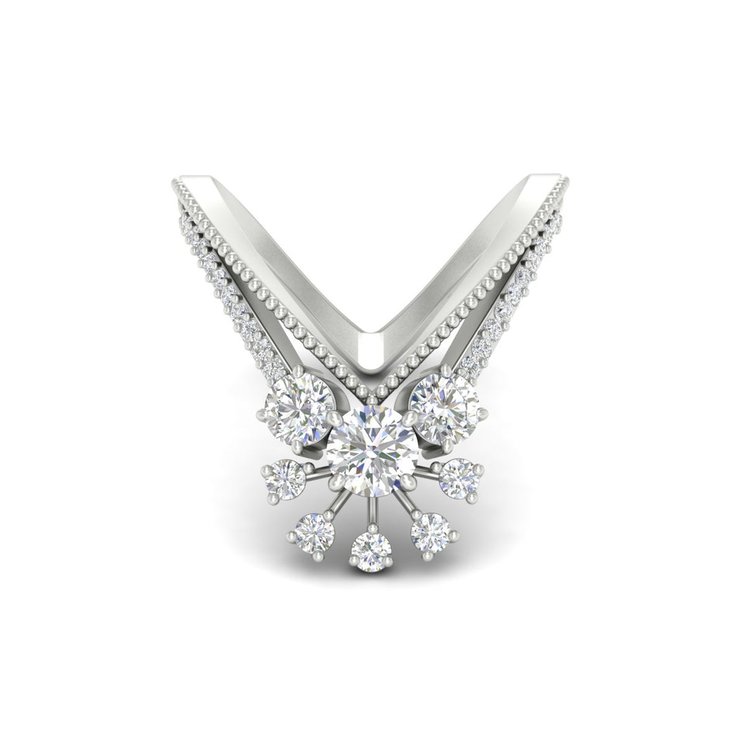 Floral Cluster Round Cut Diamond Vanki Ring