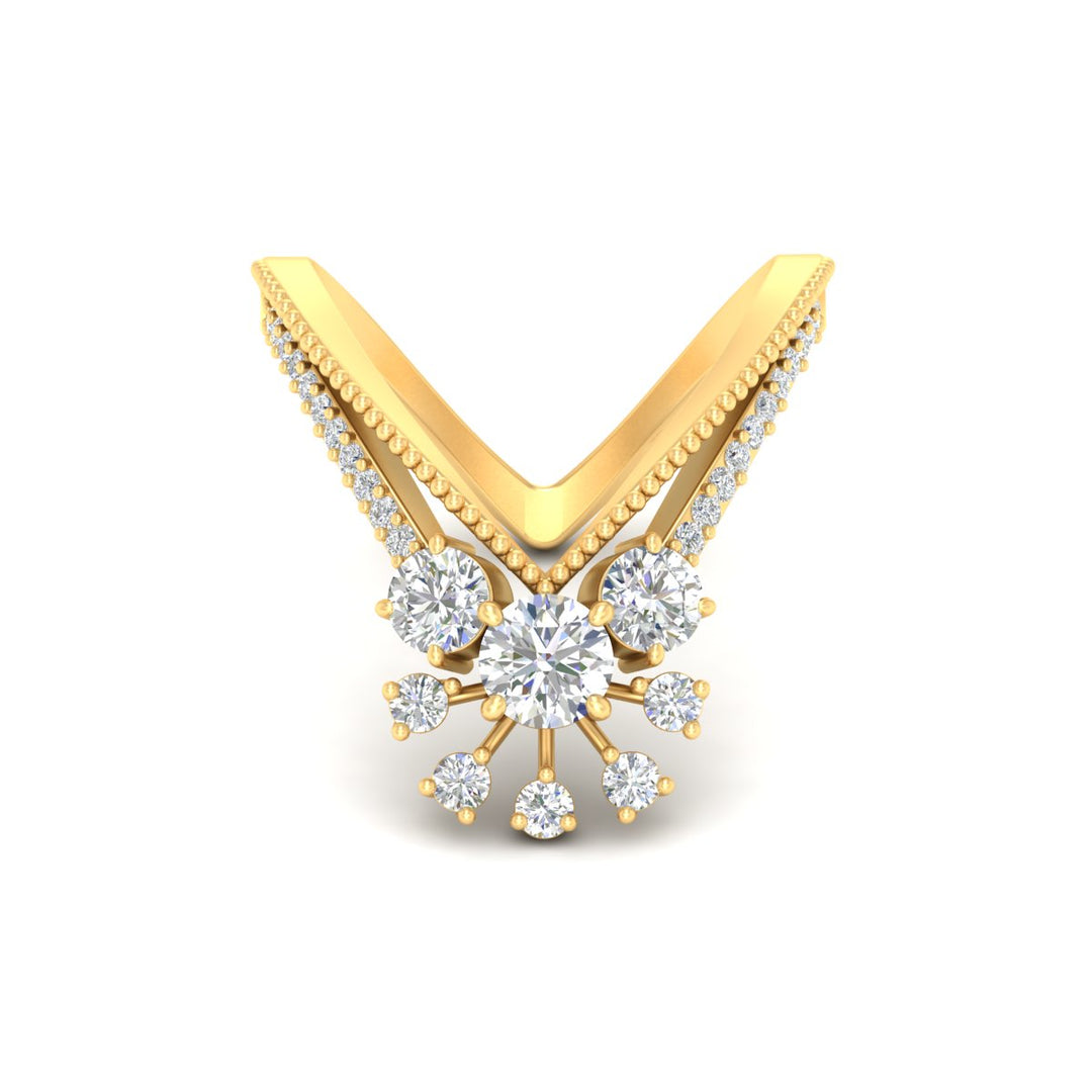Floral Cluster Round Cut Diamond Vanki Ring